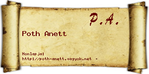 Poth Anett névjegykártya